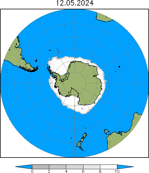 Сплоченность ледового покрова в Антарктике 